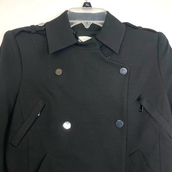 Robert Rodriguez Double Breasted Ponte Black Moto Jacket Size 6 - Picture 4 of 11